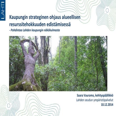 Saara Vauramo: Kaupungin strateginen ohjaus alueellisen resurssitehokkuuden e...