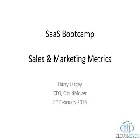 Saas bootcamp sales and marketing processes 2016