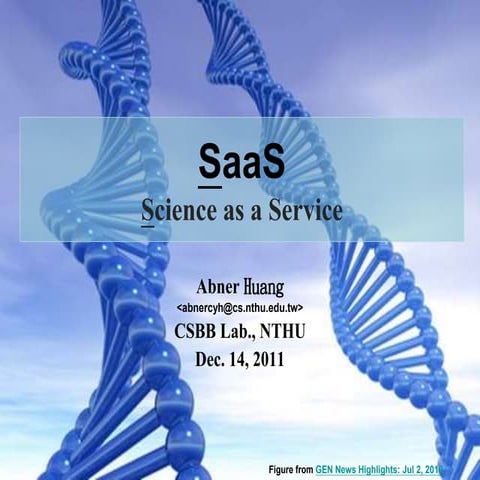 SaaS: Science as a Service 