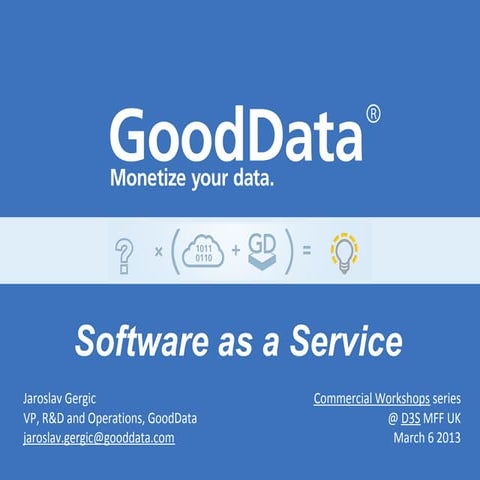 SaaS - Software as a Service - Charles University - Prague - March 2013