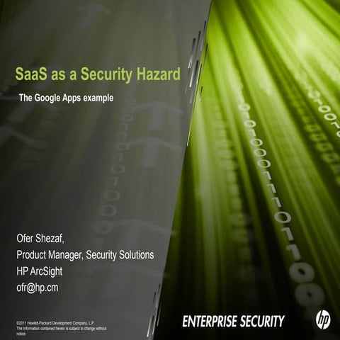 SaaS as a Security Hazard - Google Apps Security Example