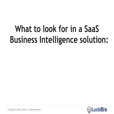 SaaS Business Intelligence