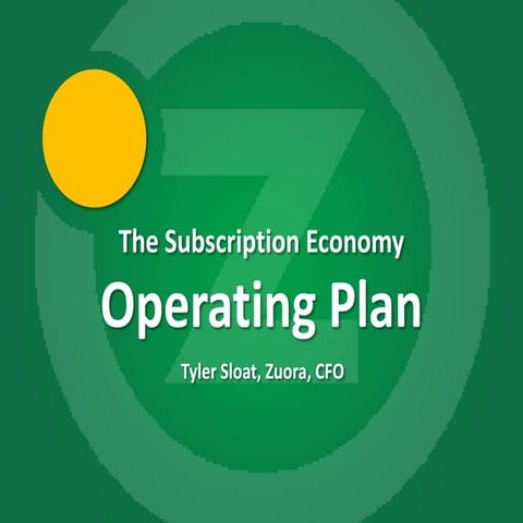 The Subscription Economy Operating Plan