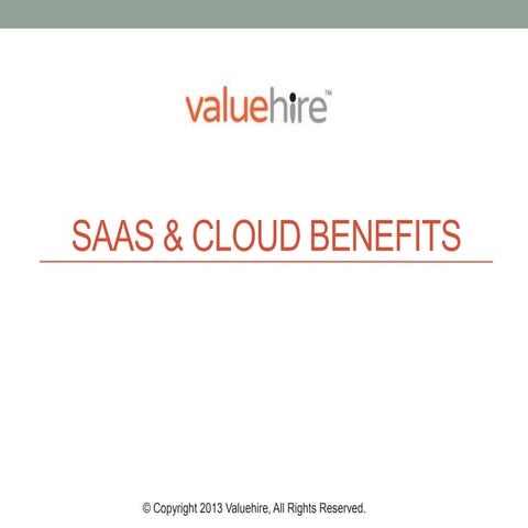 SaaS & Cloud Benefits
