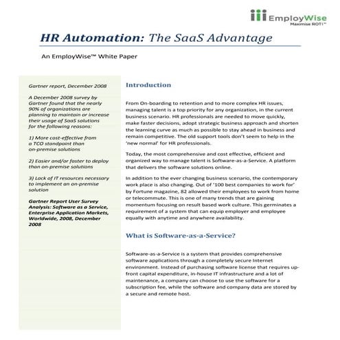 Saa s hr automation