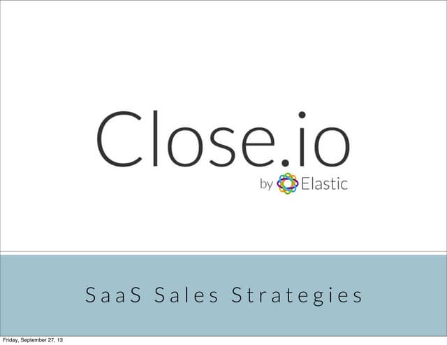 Saa s sales strategies