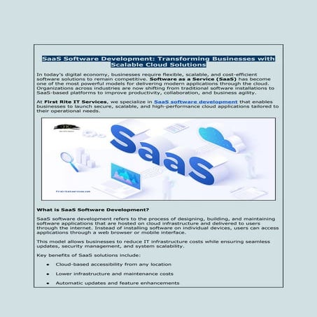 SaaS Software Development Services | Scalable Cloud Solutions | DOCX