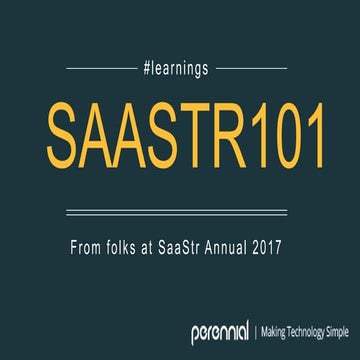 SaaStr Annual 2017 - Learnings from B2B SaaS (SaaStr101)