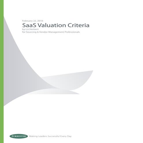 Saa S Valuation Criteria