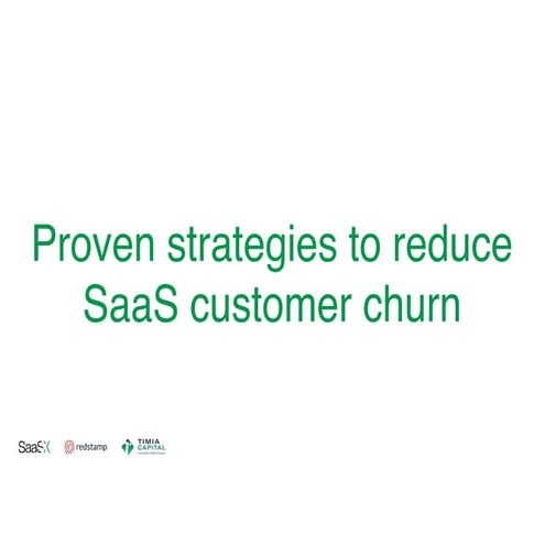 Proven strategies to reduce SaaS customer churn | PDF