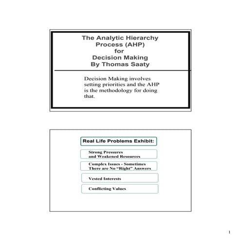 USING THE ANALYTIC HIERARCHY PROCESS AND GIS FOR DECISION MAKING IN ...