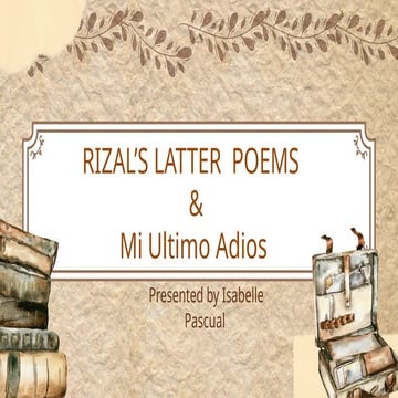 Mi Ultimo Adios or My Last Farewell of Rizal | PPTX