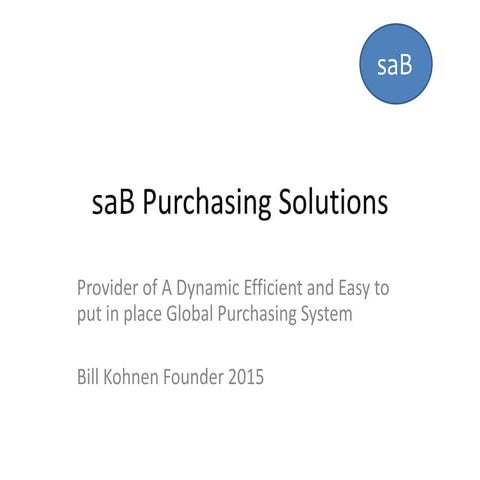 saB Poised to Change Corporate Purchasing 