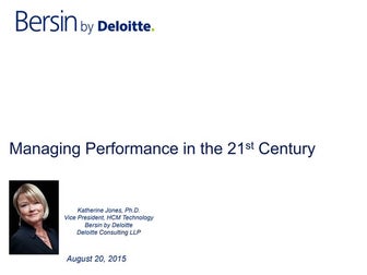 Saba - Bersin by Deloitte - Performance Management in the 21st Century