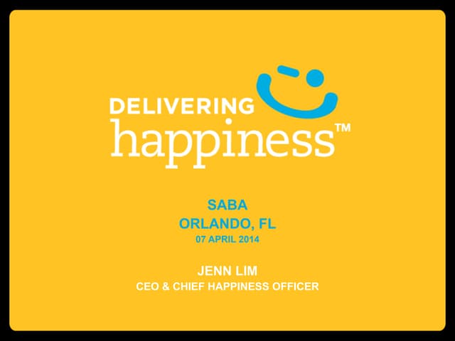 Saba jenn lim delivering happiness