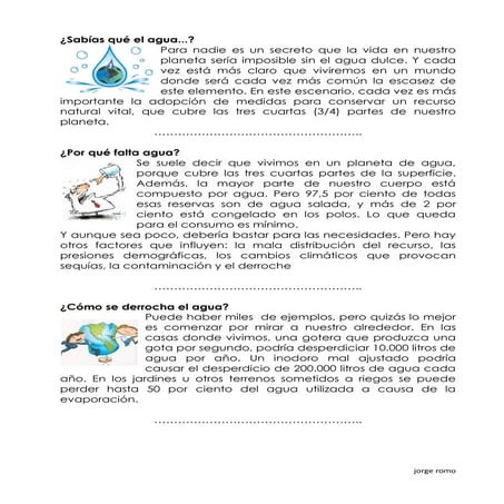 TRIPTICO SOBRE EL CUIDADO DEL AGUA PARA LA VIDA | PDF