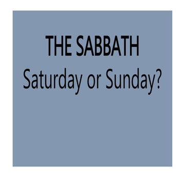 The Sabbath