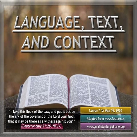 Sabbath school lesson 7, 2nd quarter 2020