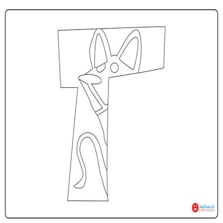 Lettera T - Disegni da colorare - Sabbiarelli