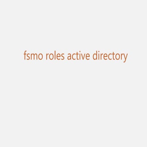  fsmo in active directory