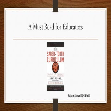 The Saber Tooth Curriculum