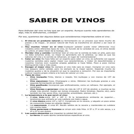 Saber de vinos - rescatado por Luis Fernando Heras Portillo