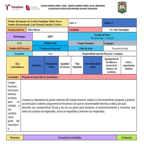 Planeacion 24-25 saberes proyectos de aula segundo grado
