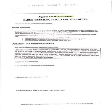 Saber escuchar, preguntar, agradecer