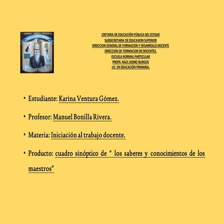 Saberes y conocimientos del docente