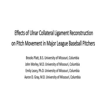 Effects of Ulnar Collateral Ligament Reconstruction on Pitch Movement in MLB Pitchers