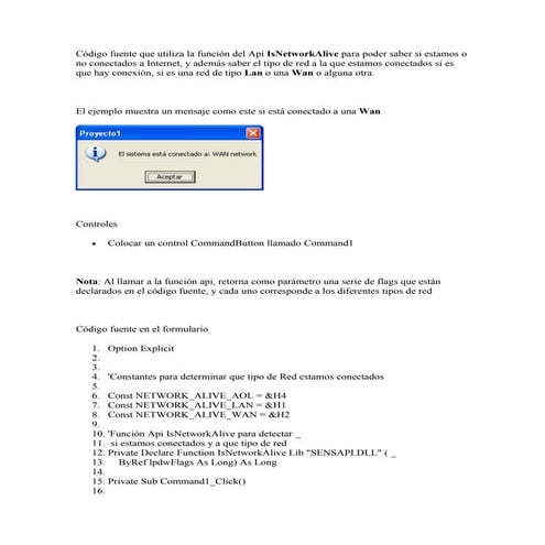 Saber si estamos o no conectados a internet