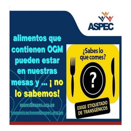 ¿Sabes lo que comes?