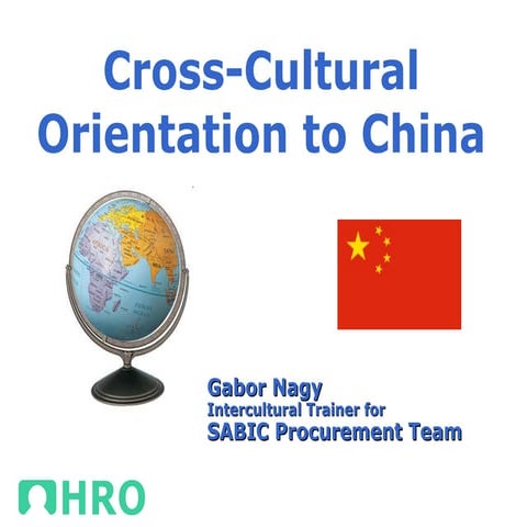 Cross-cultural Orientation to China