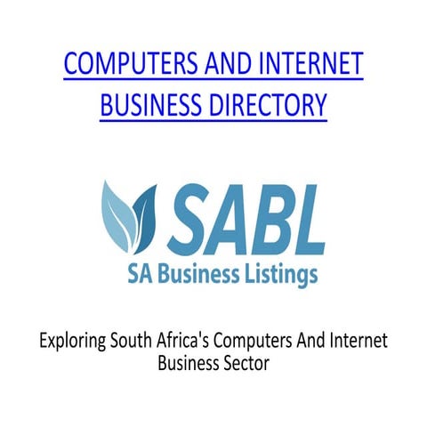 Computers and Internet Companies Directory in South Africa - SA ...