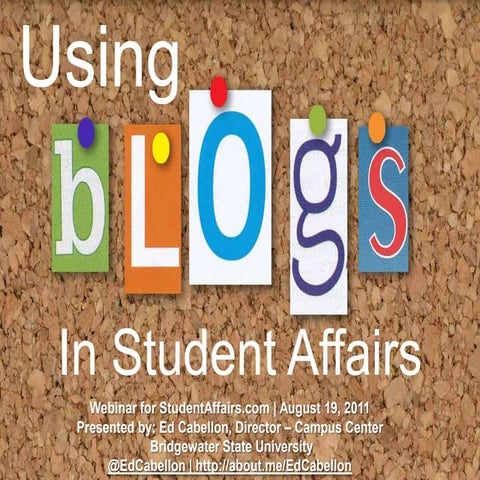 Blogging 101 for Student Affairs