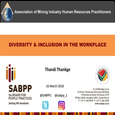 Diversity and Inclusion in the workplace by Thandi Thankge