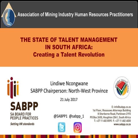 The current state of Talent Management by Lindiwe Ncongwane 21 jul 2017