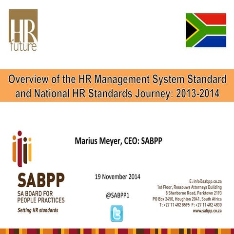 SABPP HR Standards Cape Town 19 November 2014