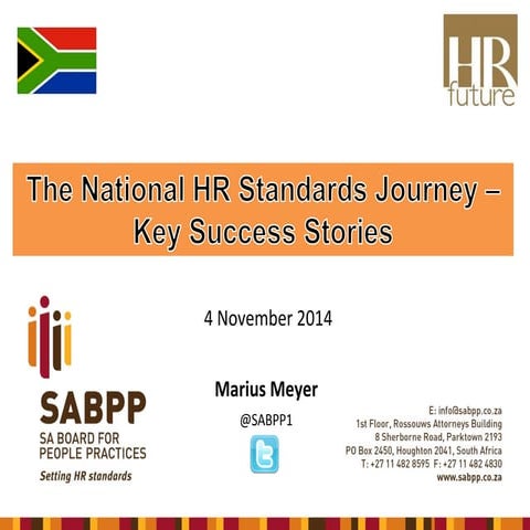 SABPP HR Standards (Marius Meyer) - 4 Nov 2014