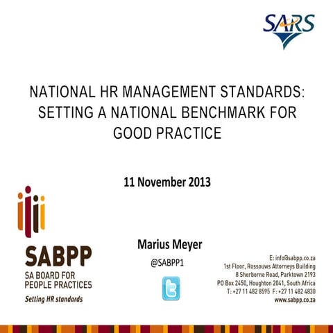 SABPP - HR Standards - SARS
