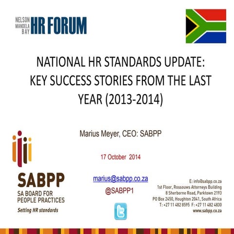 SABPP HR Standards update - HR Forum PE