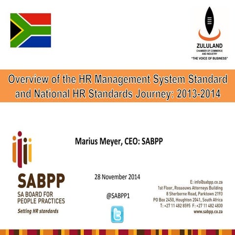 Launch of #hrstandards in Zululand - 28 November 2014