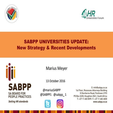 SABPP Universities Update: New Strategy & Recent Developments