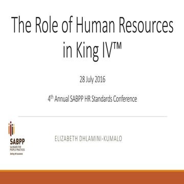 The Role of Human Resources in King IV™