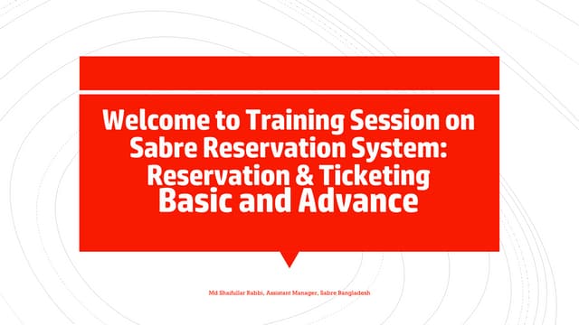 GDS Sabre Red 360 Quick Reference for Basic Learner (Air Ticketing ...