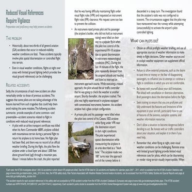 NTSB Safety Alert: Reduced Visual Reference s Require Vigilance