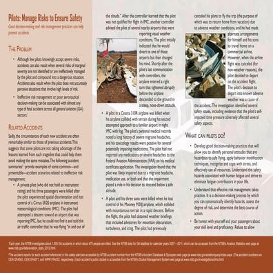 NTSB Safety Alert: Pilots: Manage Risks to Ensure Safety