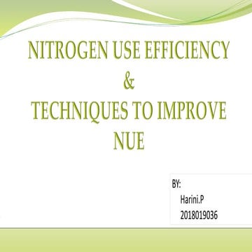 Nitrogen use efficiency