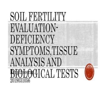 Soil fertility evaluation