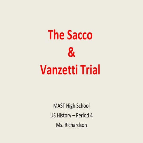 Sacco & Vanzetti 